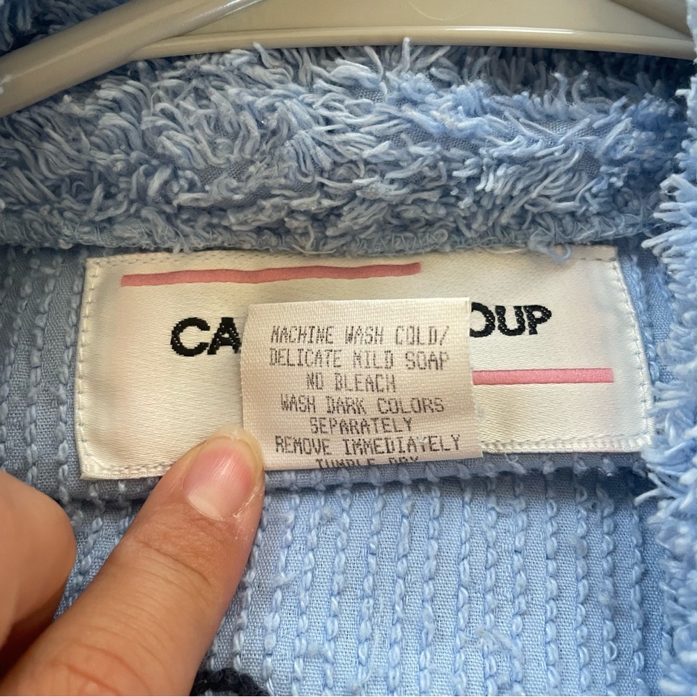 Canyon Group Blue Chenille Vintage Cow and Star Robe - Picture 5 of 6